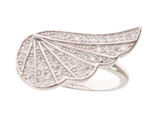 Nialaya Silver Womens Wing Clear CZ 925 Silver Ring - Gio Beverly Hills