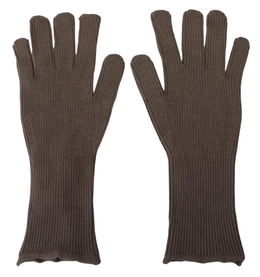 Dolce & Gabbana Gray Cashmere knitted Hands Mitten Mens Gloves - Gio Beverly Hills