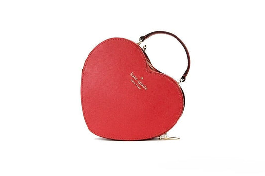Kate Spade Love Shack Candied Cherry Saffiano Top Handle Heart Crossbody Handbag Red - Gio Beverly Hills