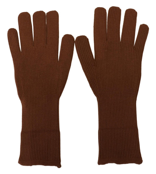 Dolce & Gabbana Brown Cashmere Knitted Hands Mitten Mens Gloves - Gio Beverly Hills